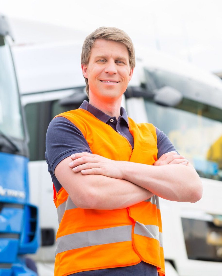 HGV driver next to cab