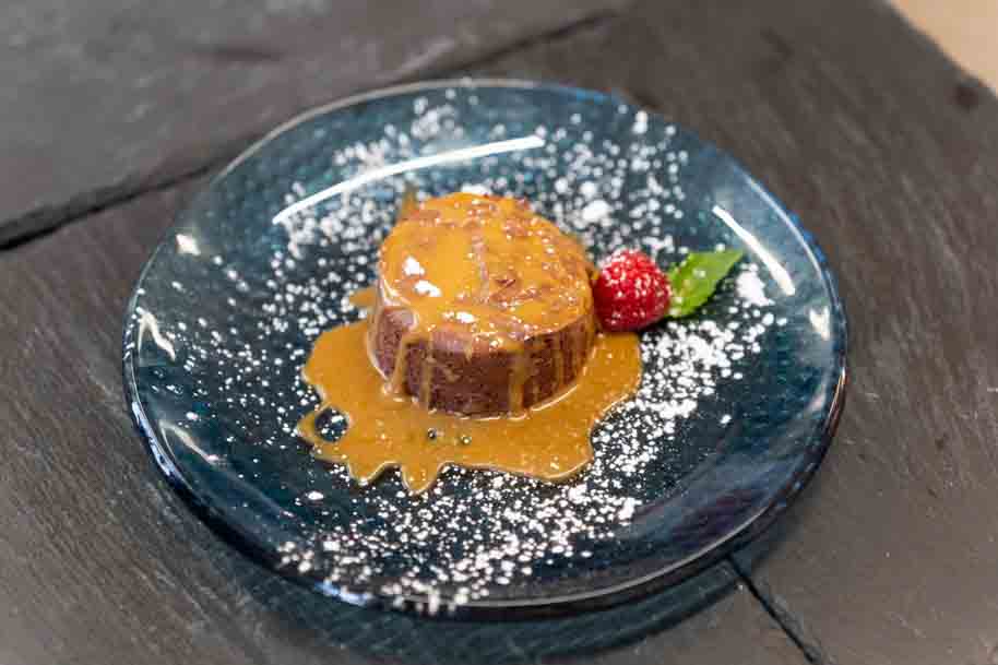 Dessert served on plate