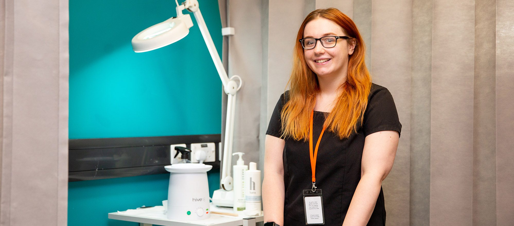 Beauty student smiling