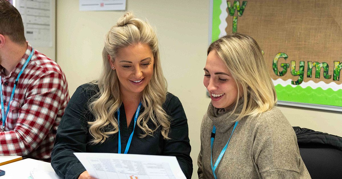 two students chatting
