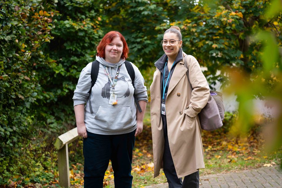 Students smiling at camera